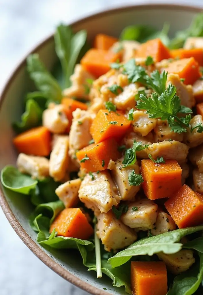 30 Salad Recipes with Chicken That Are Fresh & Filling - 24. Chicken and Sweet Potato Salad