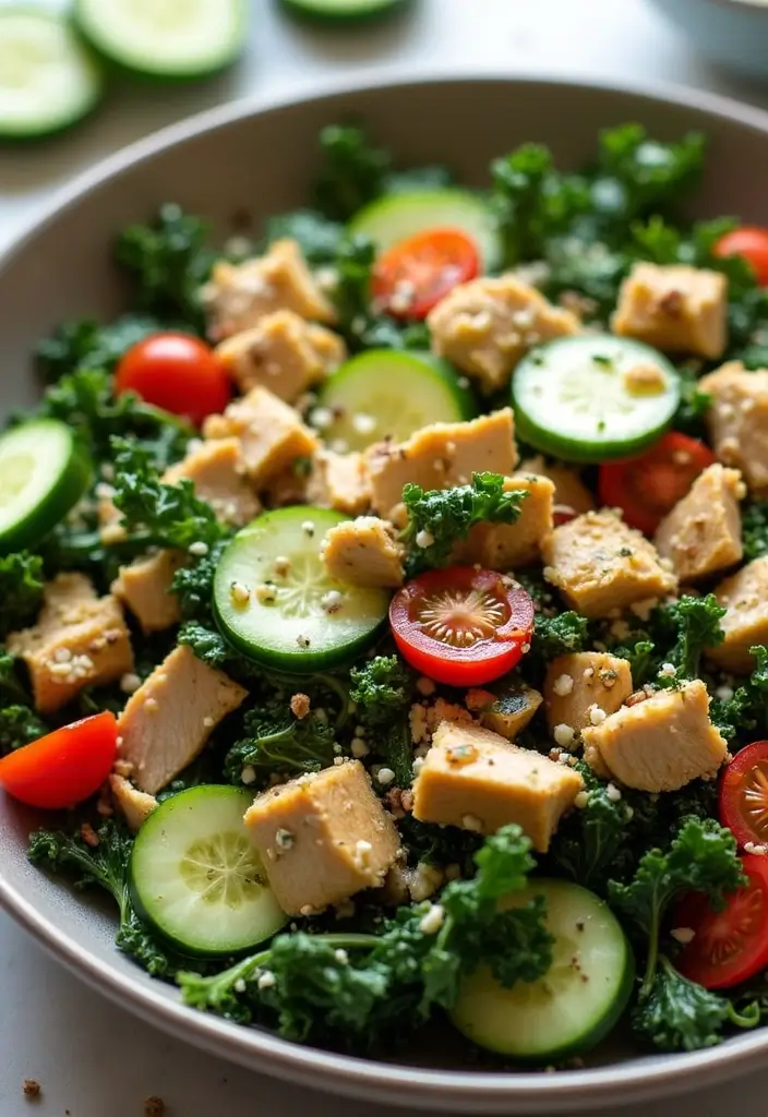 30 Salad Recipes with Chicken That Are Fresh & Filling - 25. Chicken and Kale Salad