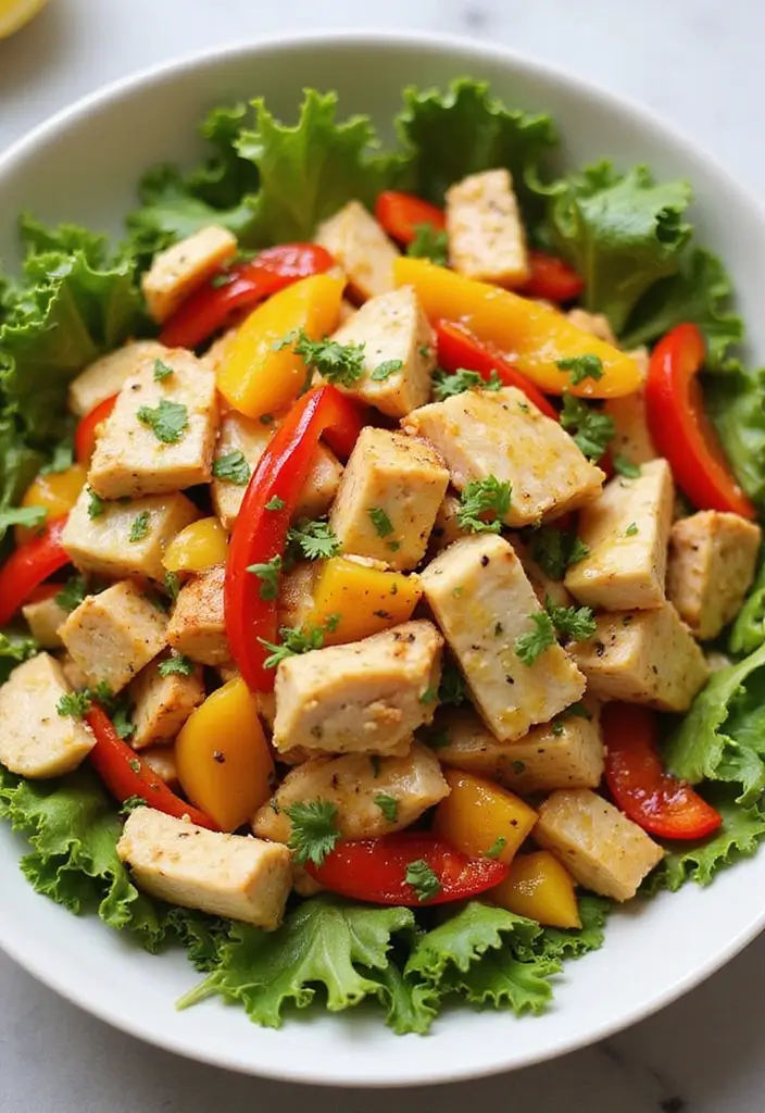 30 Salad Recipes with Chicken That Are Fresh & Filling - 29. Chicken and Bell Pepper Salad