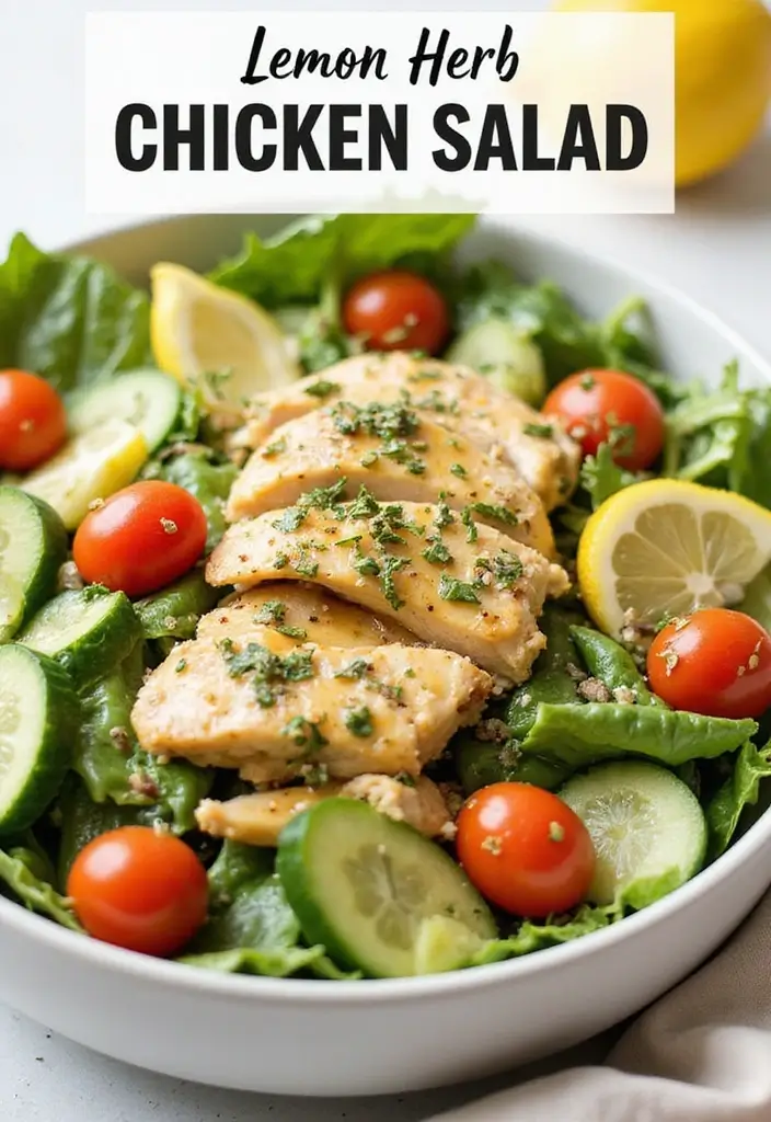 30 Salad Recipes with Chicken That Are Fresh & Filling - 6. Lemon Herb Chicken Salad